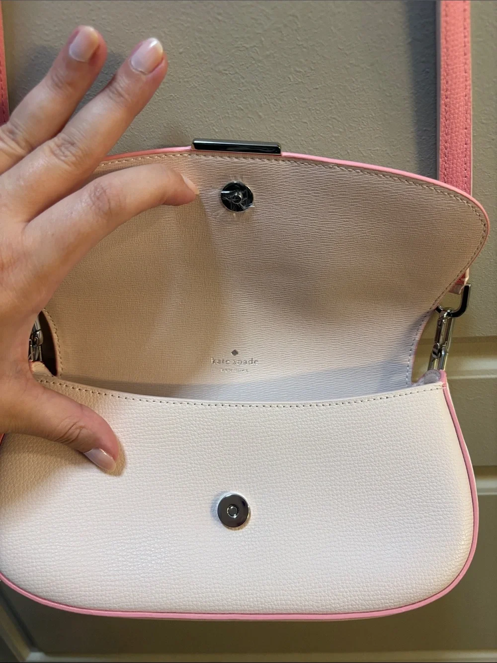 kate spade Small Quinn Mini Crossbody Bag in Pale Pink with Pink Trim